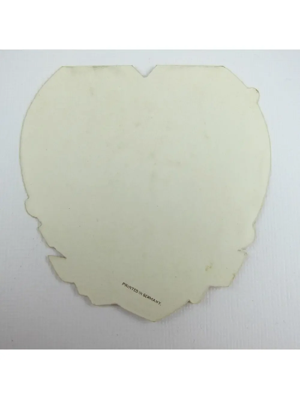 Vintage Valentine Card Die cut Boy Hat Red Rose Flowers Hearts Red Gold UNSIGNED